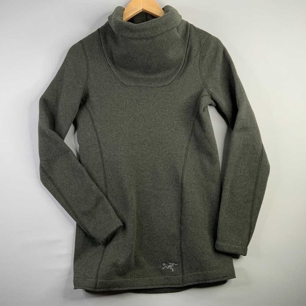 Arcteryx Women's Fleece Cowl Neck Tunic Top Green XS